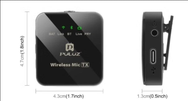 PULUZ Wireless Lavalier Microphone for Mobile Phone - 2 Type C